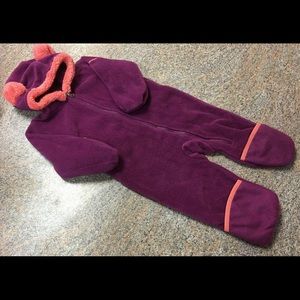 Columbia purple pink fleece snowsuit sz 12-18
